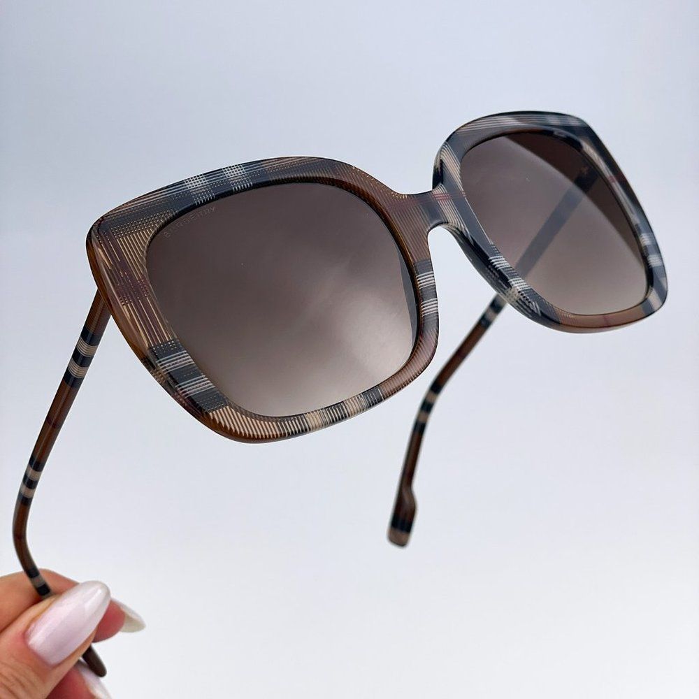 Burberry BE4323 400513 Sunglasses Check Brown Gradient Brown Square Women - Picture 6 of 12
